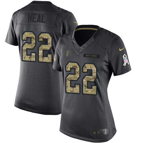 Women's Limited Keanu Neal Nike Jersey Black - #22 2016 Salute to Service NFL Atlanta Falcons